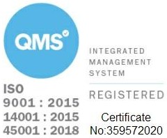 QMS ISO 9001, 14001 and 45001 registered